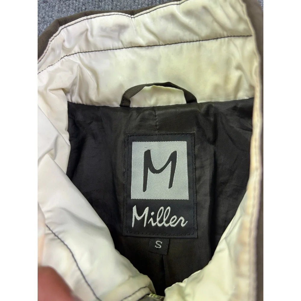 Miller‎ Quilted Longline Jacket Womens Size S White Brown Equestrian Full Zip